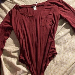 Burgundy bodysuit